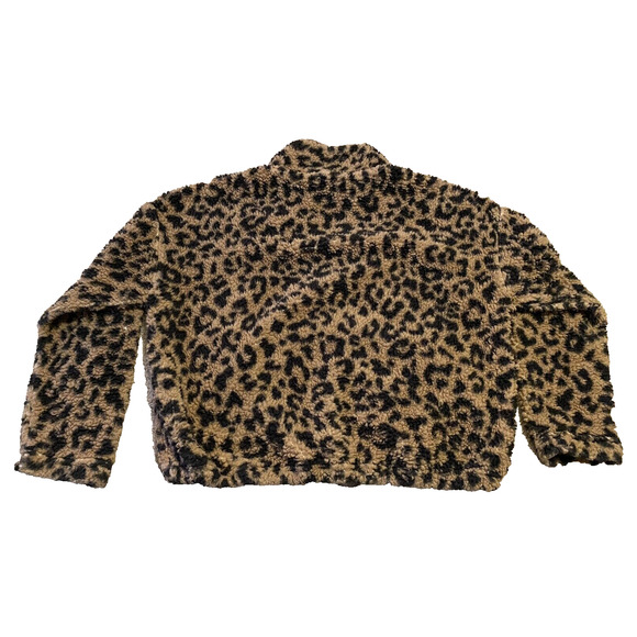 HIppie Rose Teddy Bear Sweater Womens Size Small Animal Print Pullover Fleece - Picture 2 of 11